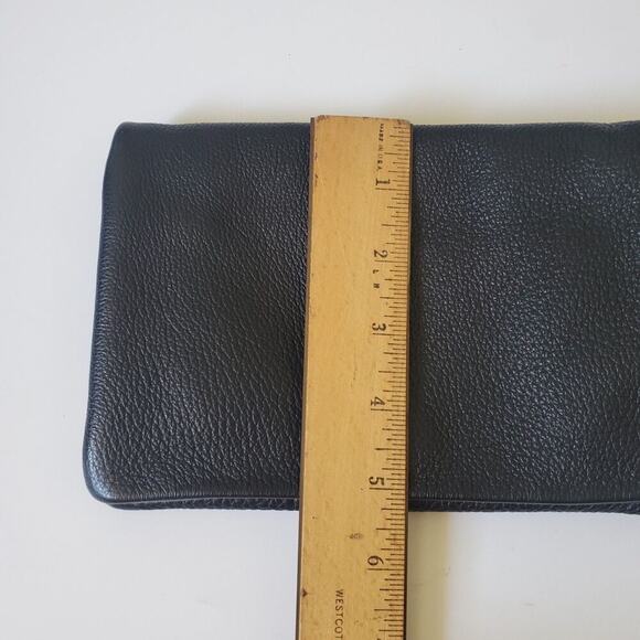 Pauly Jen Pebbled Genuine Leather Belt‎ Bag Clutch Black Convertible Minimalist - Picture 11 of 13